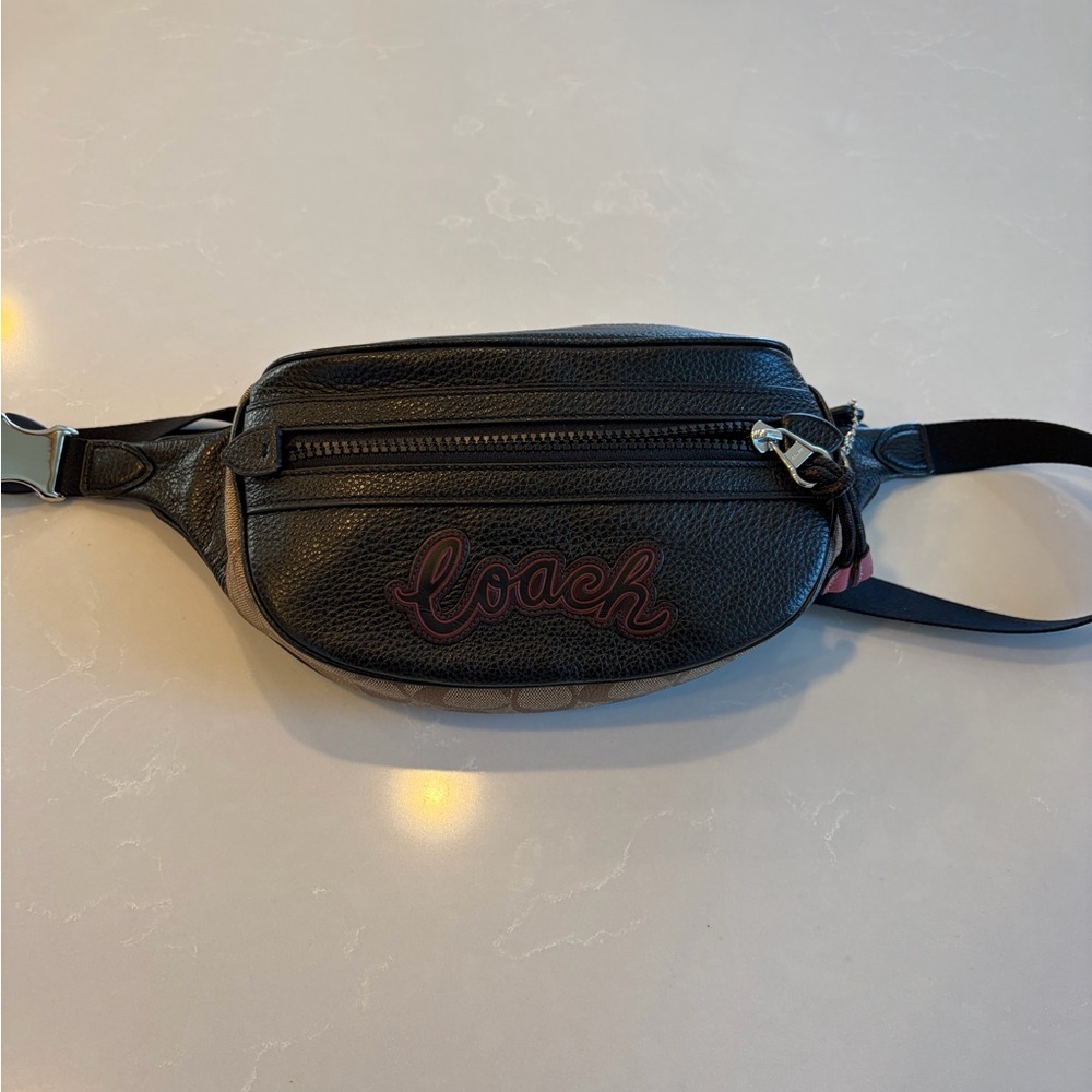 Coach Black and Tan Belt Bag